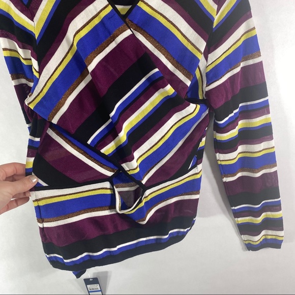 RACHEL Rachel Roe Victorian Violet Stripe Top - Picture 7 of 8